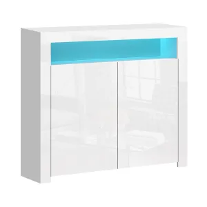 2 Doors White Buffet Sideboard Cabinet / Storage Cupboard