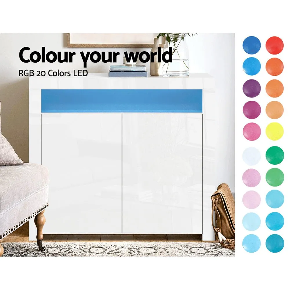 2 Doors White Buffet Sideboard Cabinet / Storage Cupboard