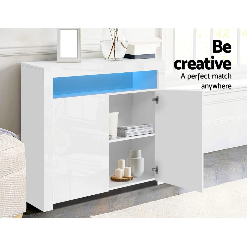 2 Doors White Buffet Sideboard Cabinet / Storage Cupboard