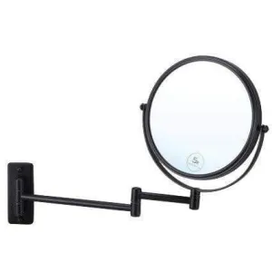 5X Black Magnifying Round Mirror