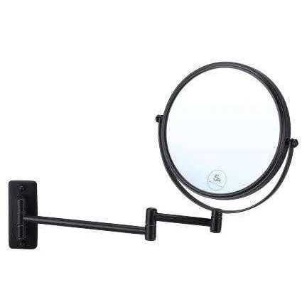 5X Black Magnifying Round Mirror