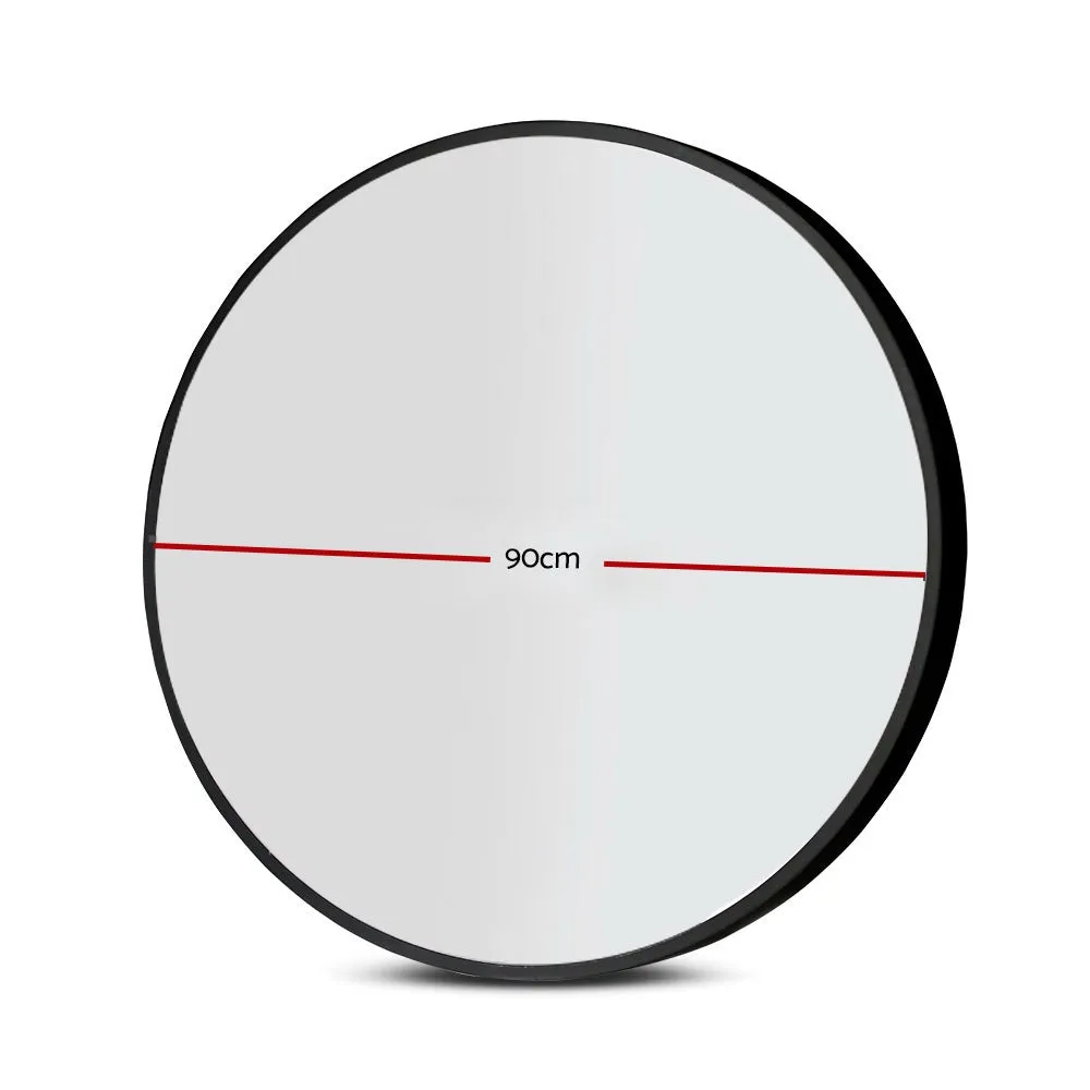 90cm Premium Round Wall Mirror with MDF Frame - Embellir