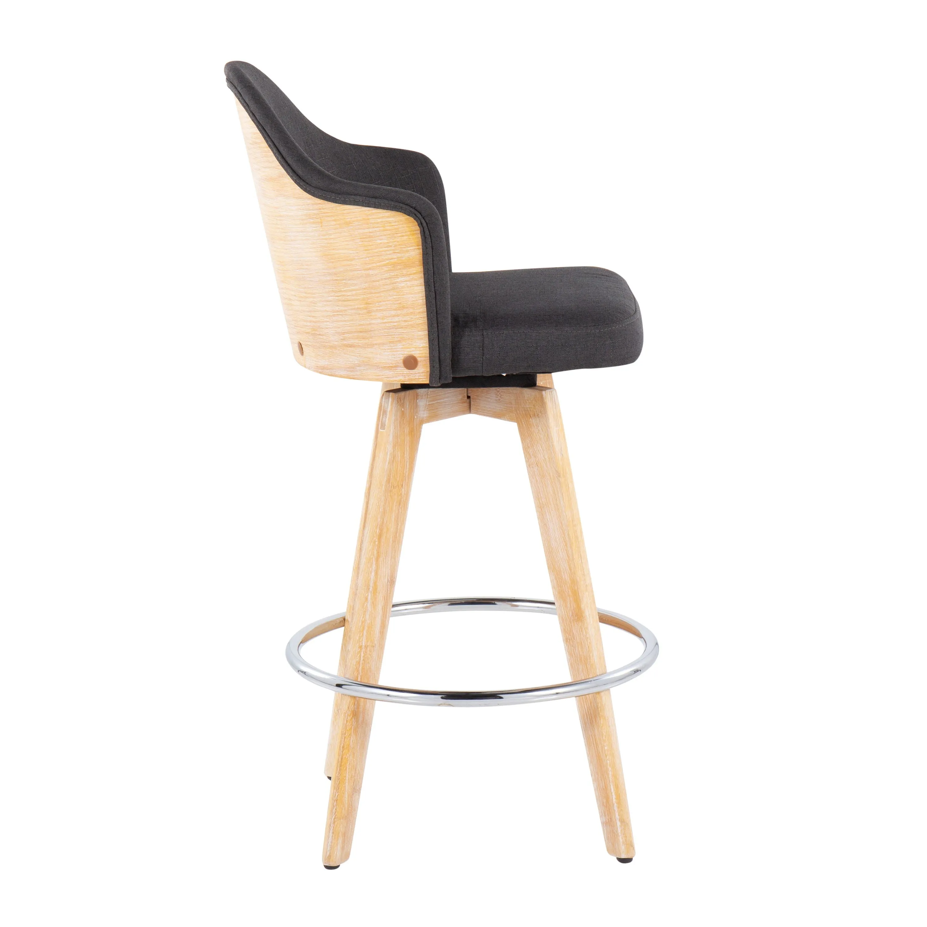 Ahoy - Contemporary Fixed Height Counter Stool & Round Footrest (Set of 2) by Couch.com