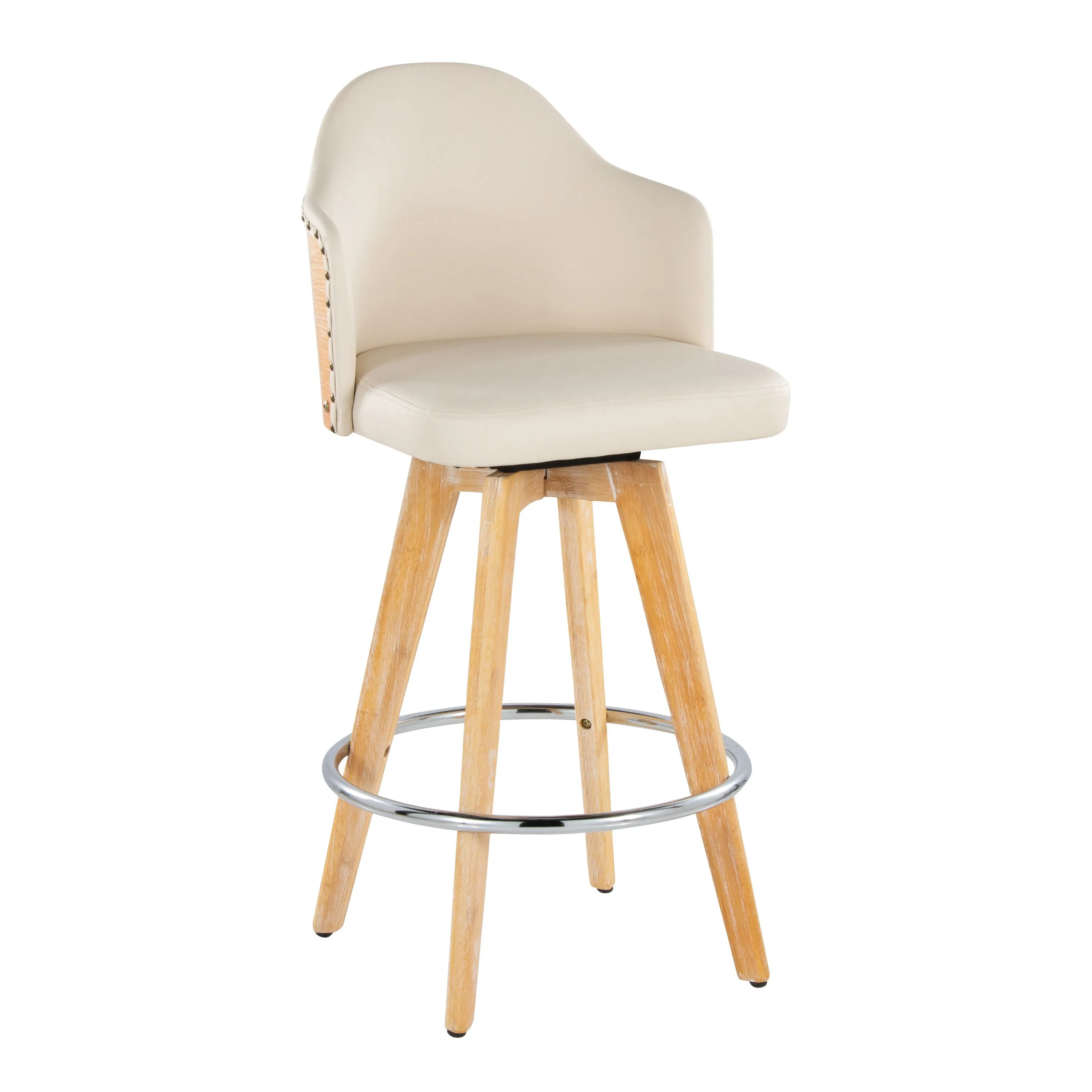 Ahoy - Contemporary Fixed Height Counter Stool & Round Footrest (Set of 2) by Couch.com
