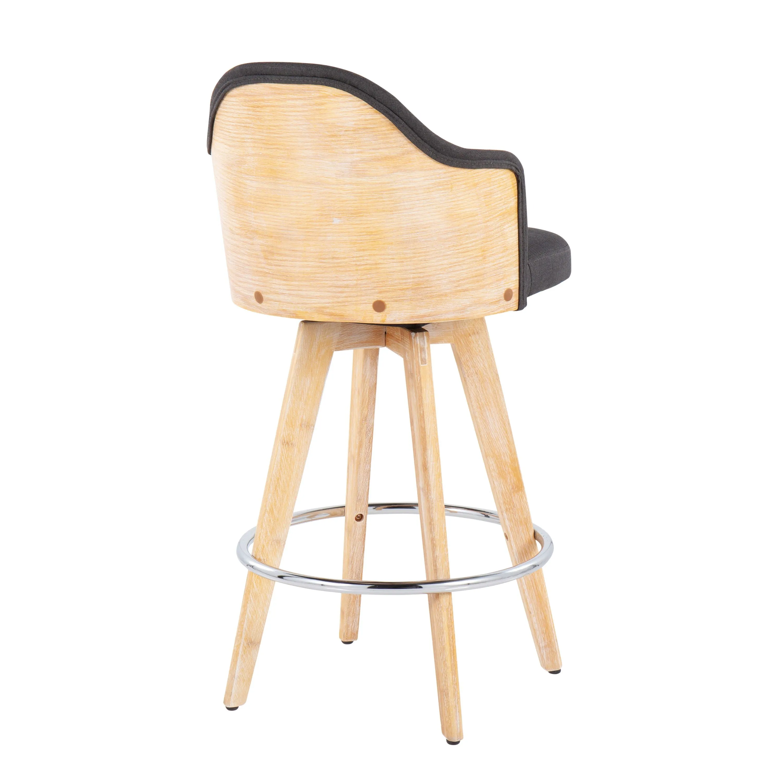 Ahoy - Contemporary Fixed Height Counter Stool & Round Footrest (Set of 2) by Couch.com