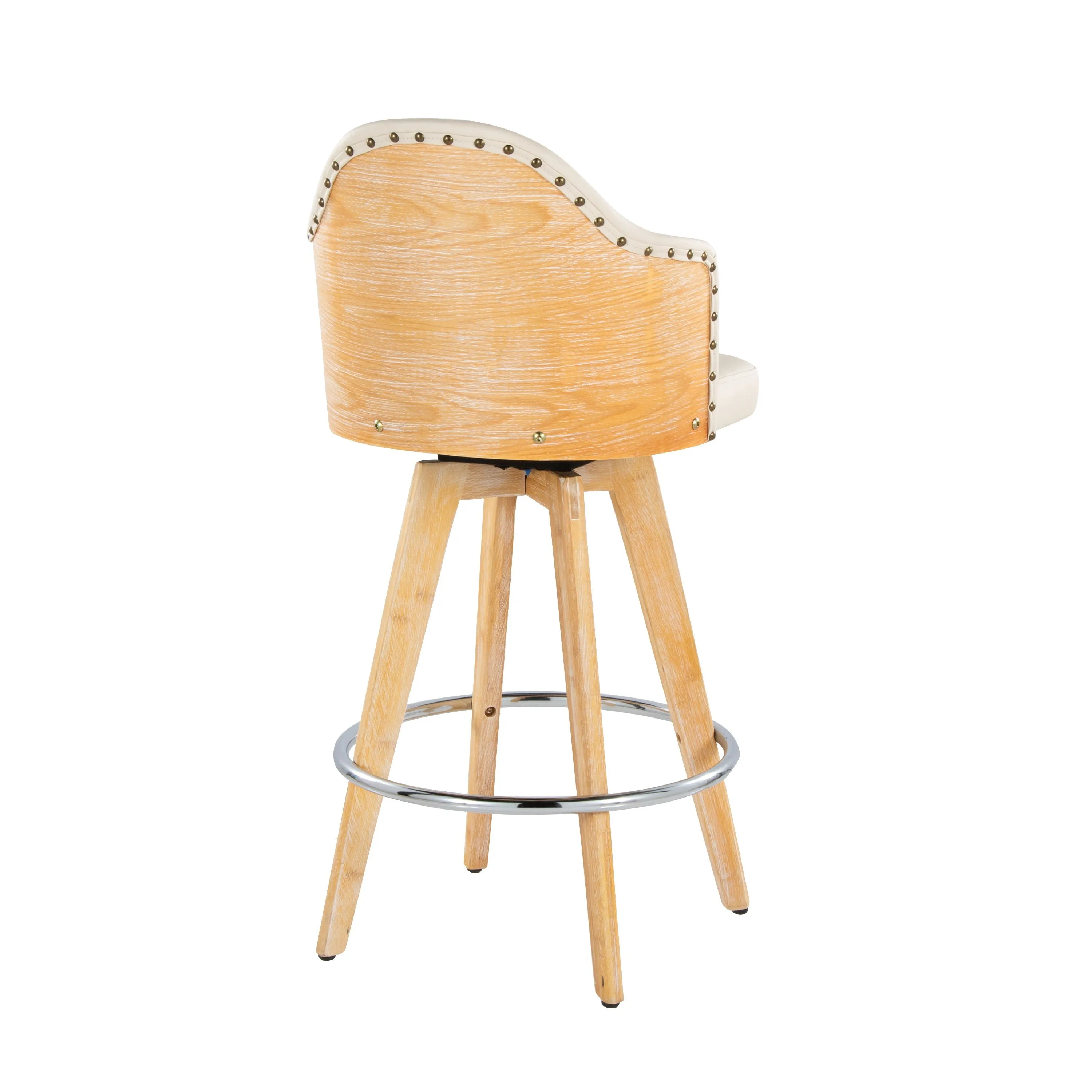 Ahoy - Contemporary Fixed Height Counter Stool & Round Footrest (Set of 2) by Couch.com