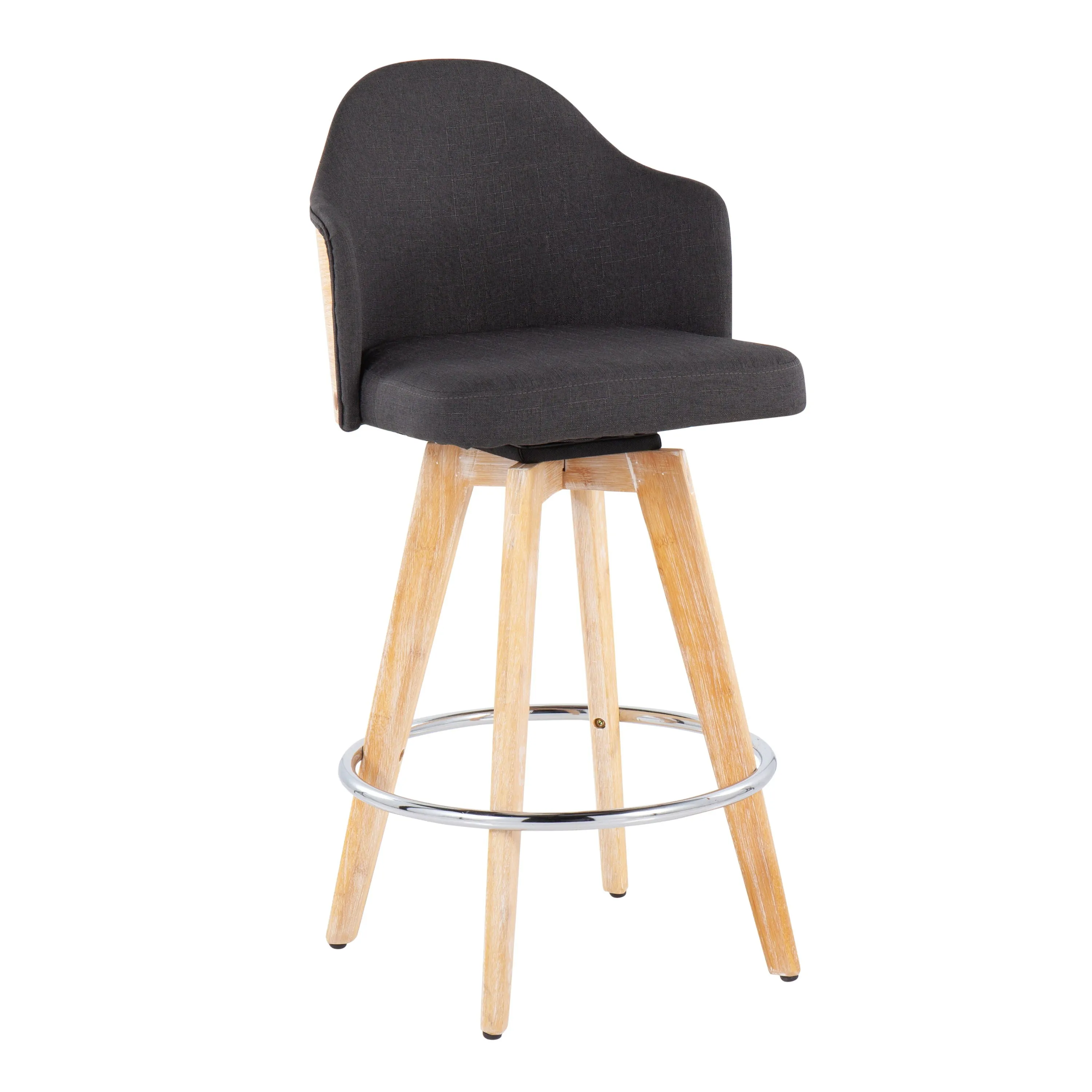 Ahoy - Contemporary Fixed Height Counter Stool & Round Footrest (Set of 2) by Couch.com