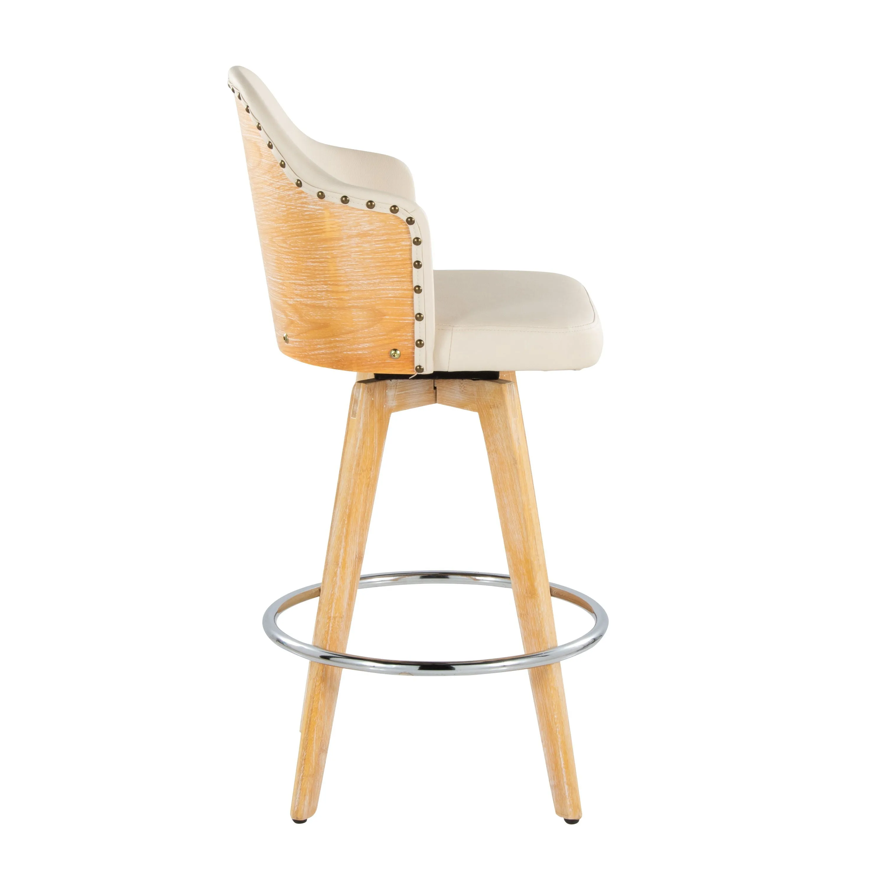 Ahoy - Contemporary Fixed Height Counter Stool & Round Footrest (Set of 2) by Couch.com