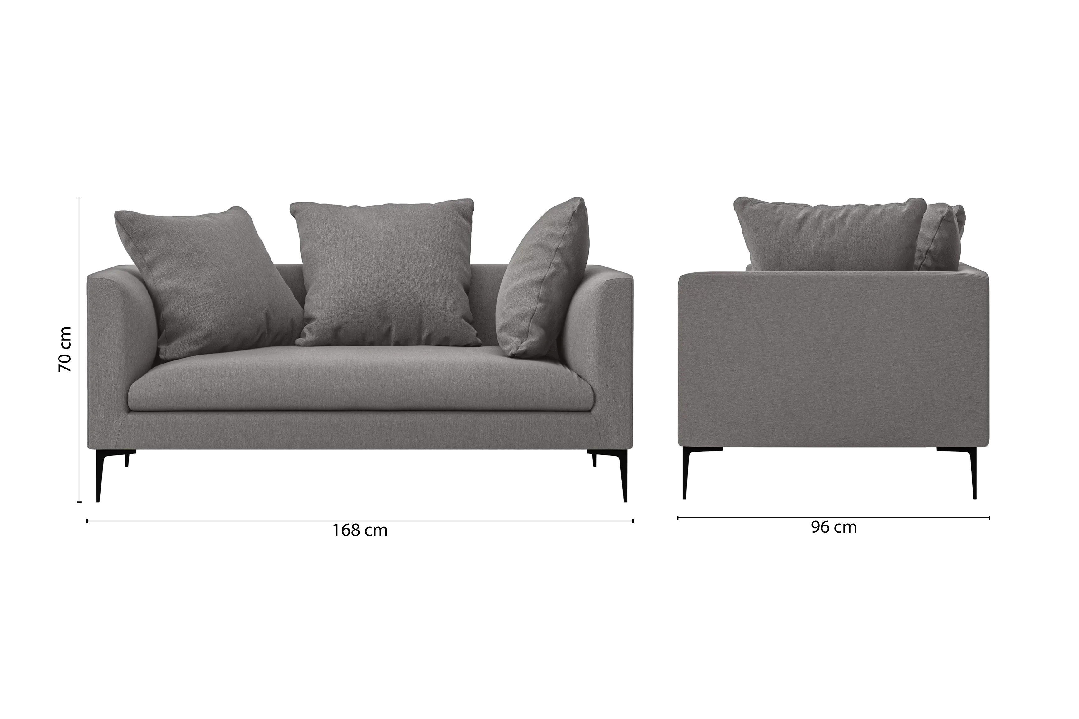 Aprilia 2 Seater Sofa Grey Linen Fabric