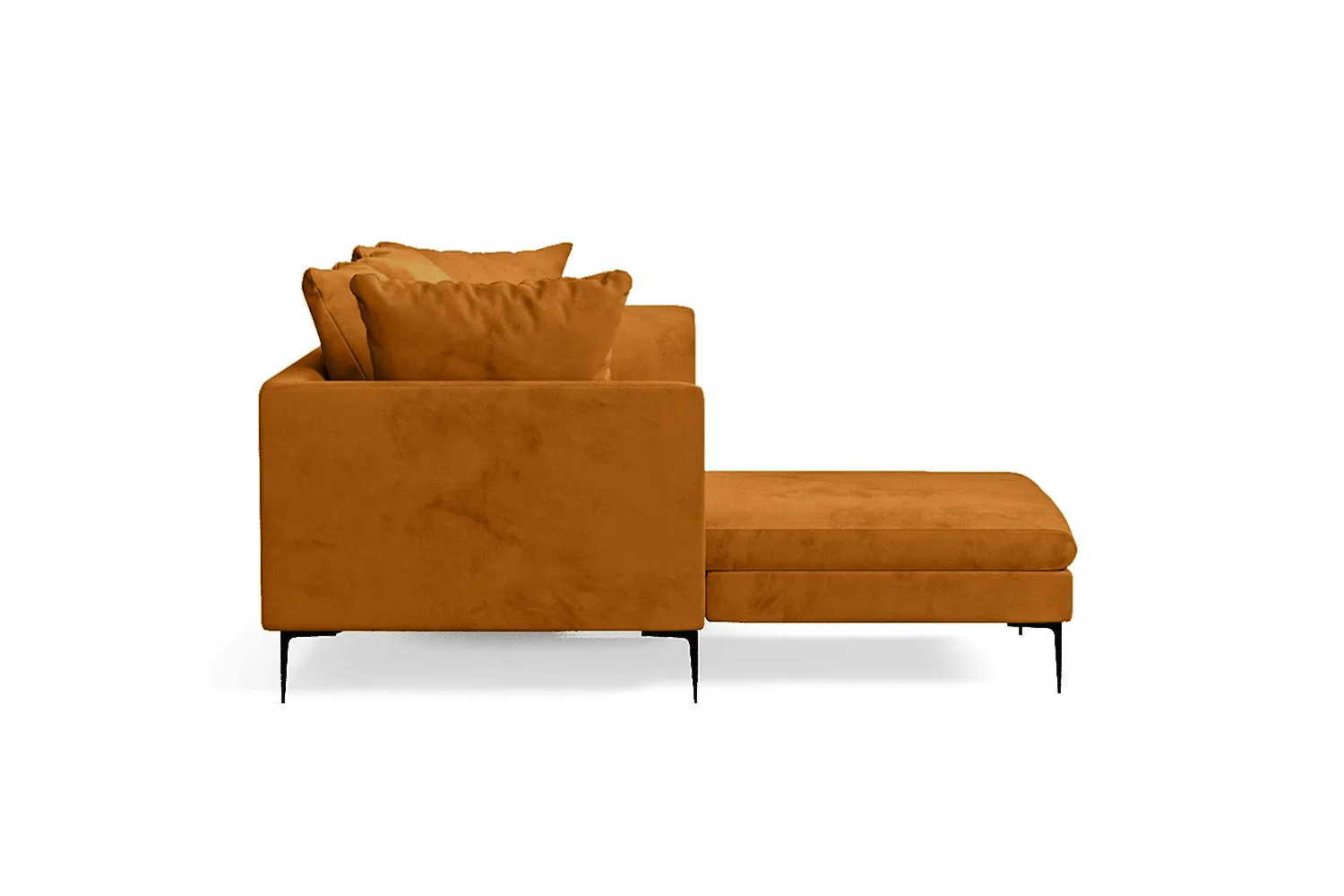 Aprilia 3 Seater Left Hand Facing Chaise Lounge Corner Sofa Gold Velvet