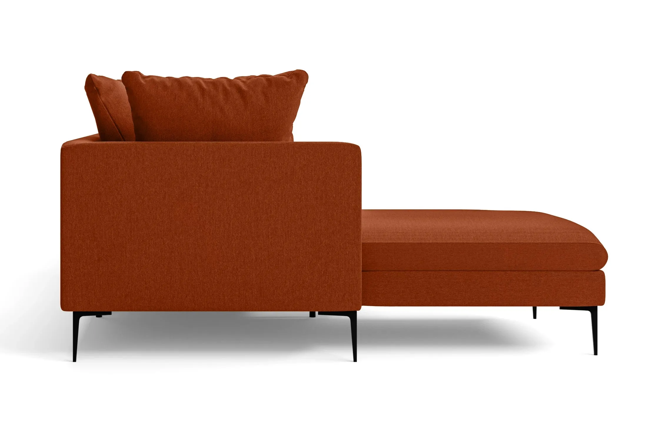 Aprilia 4 Seater Right Hand Facing Chaise Lounge Corner Sofa Orange Linen Fabric