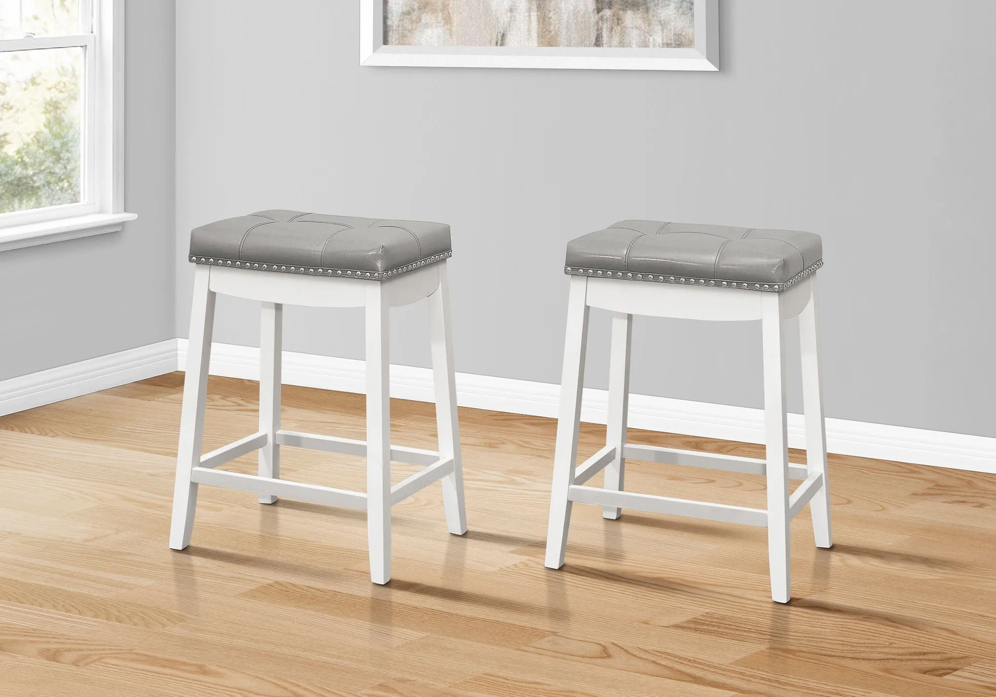 Bar Stool Counter Height, Saddle Seat, Transitional (Set of 2) by Couch.com