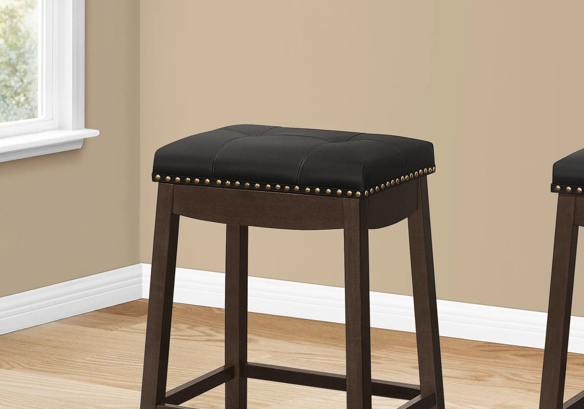 Bar Stool Counter Height, Saddle Seat, Transitional (Set of 2) by Couch.com