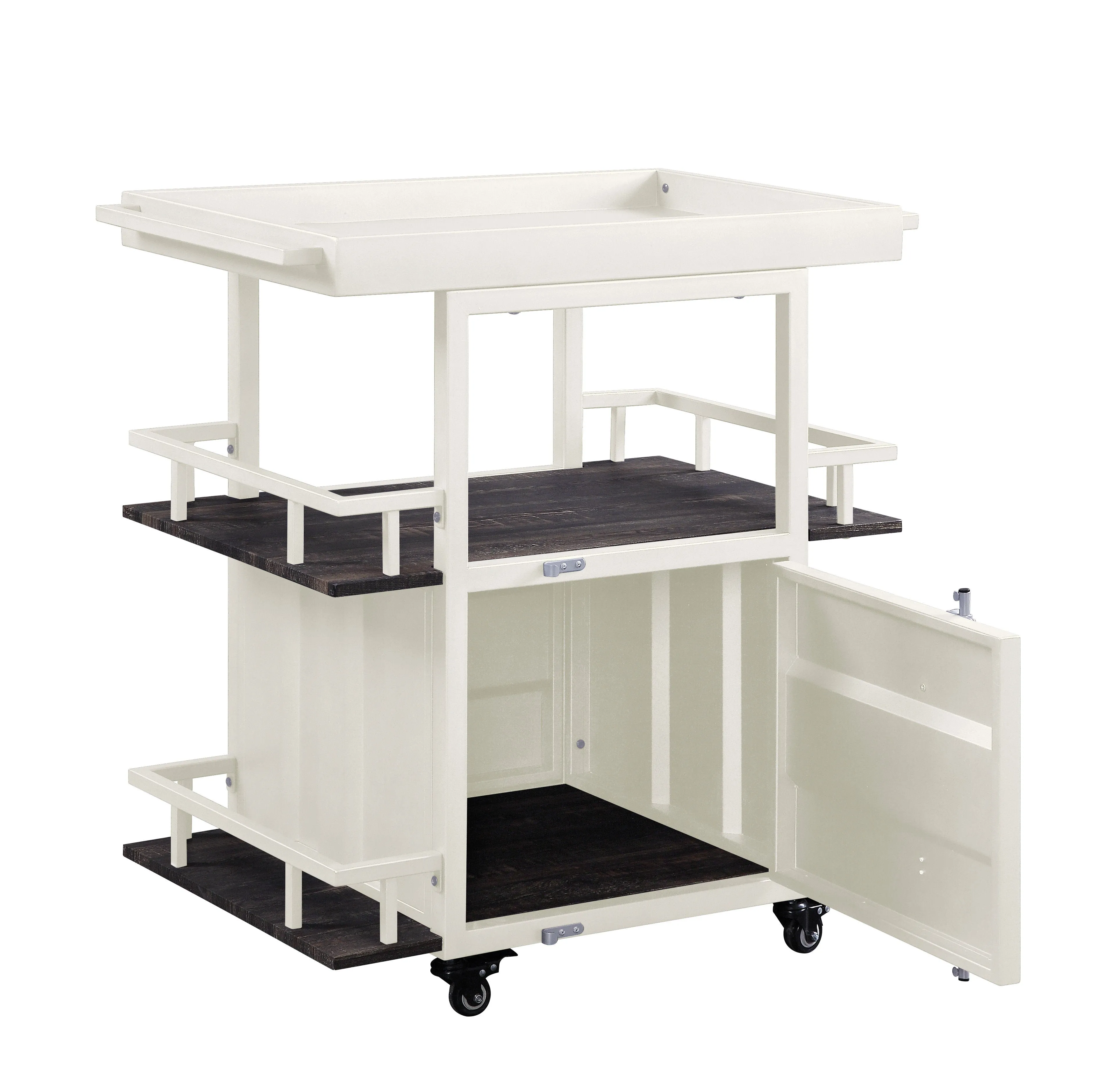 Cargo - Antique Serving Cart - White by Couch.com