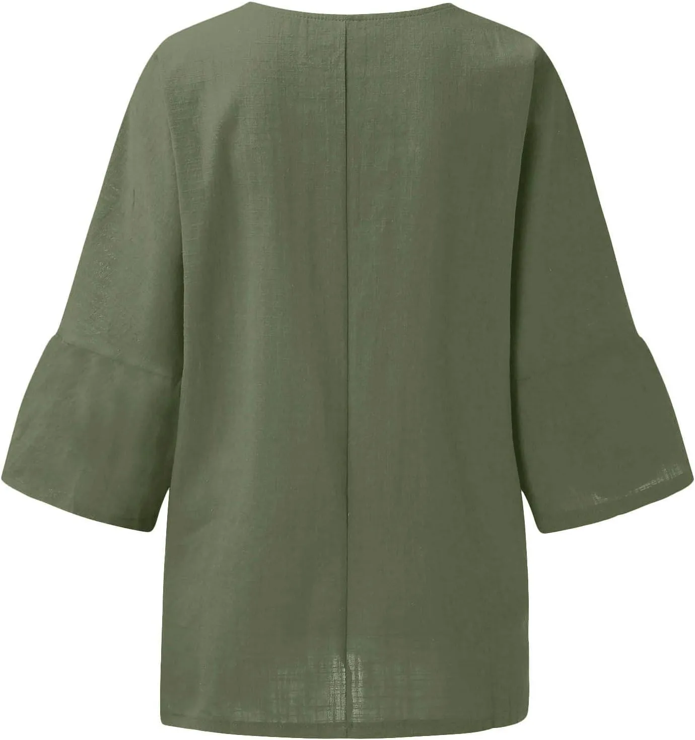 Ceboyel Women's Cotton Linen Tunic Shirts Dandelion Print Summer Tops 3/4 Sleeve Blouse Tshirts Bohemian Style Clothes 2023