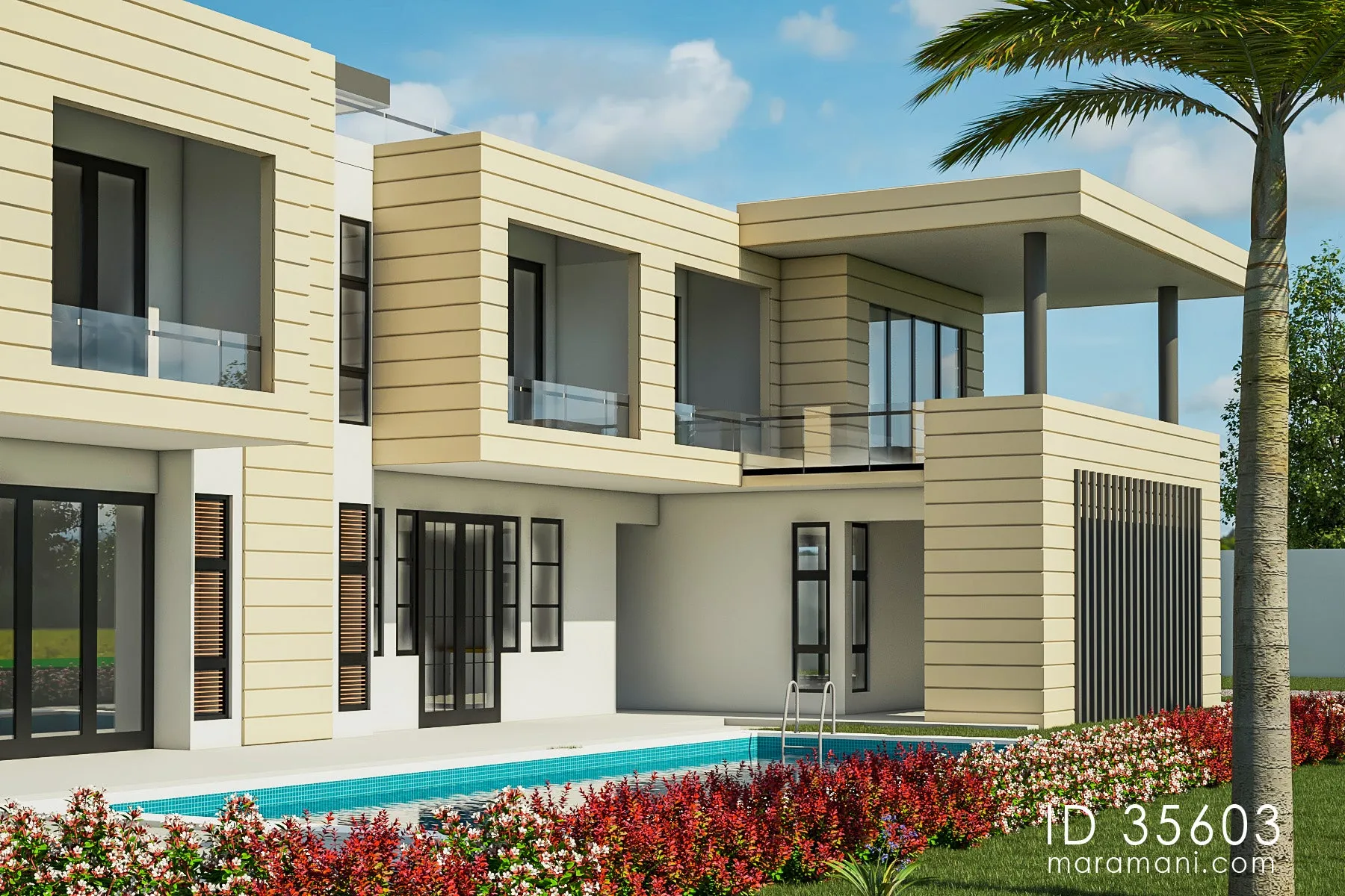 Contemporary 5 bedroom house design - ID 35603