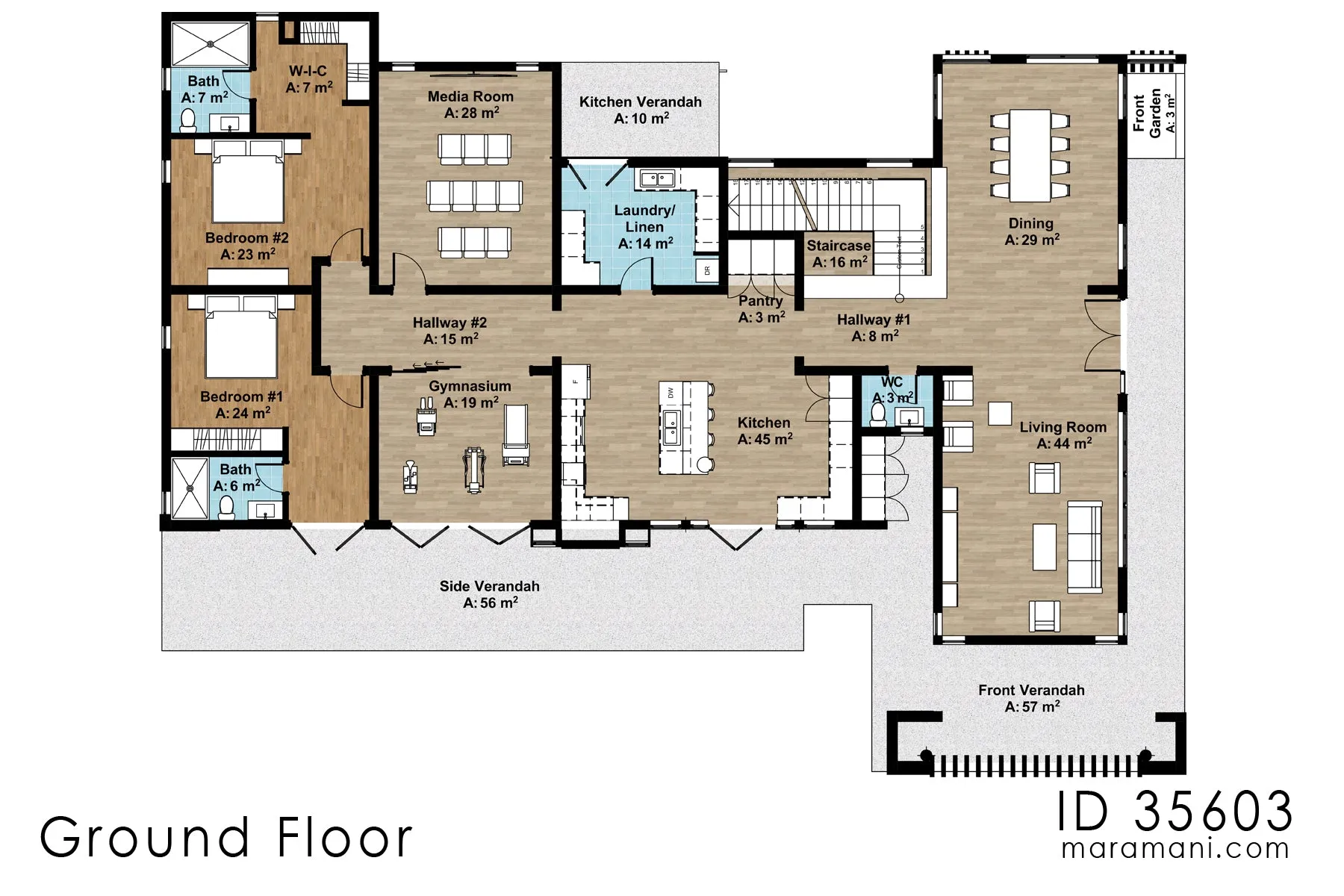 Contemporary 5 bedroom house design - ID 35603