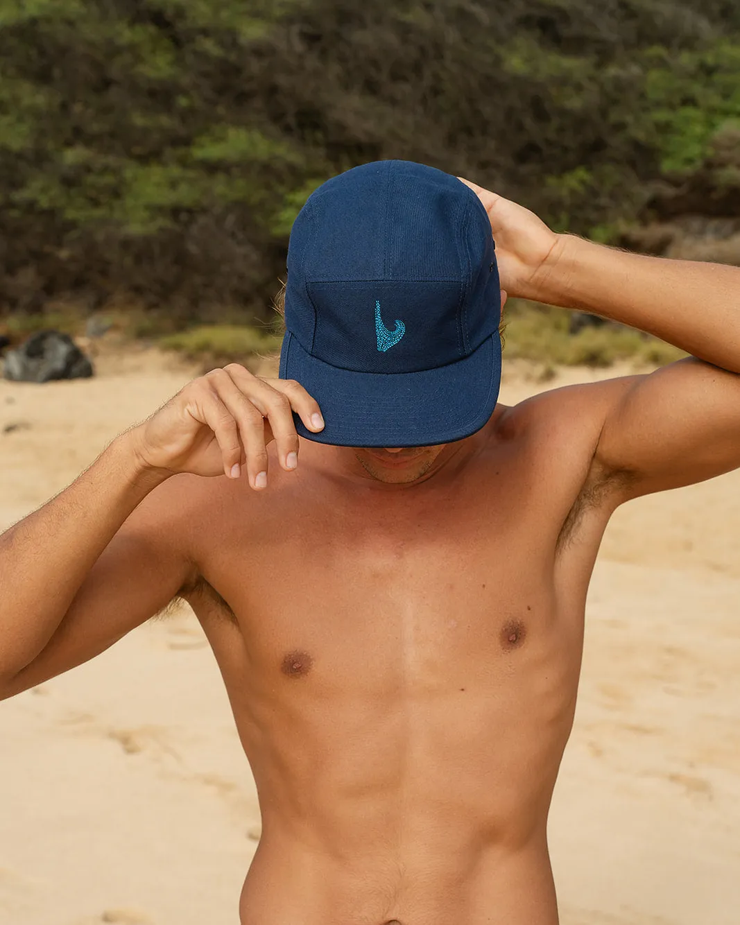 Five-Panel Logo Hat | Adjustable Cotton Cap | Pea