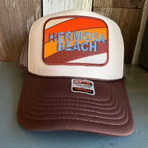 Hermosa Beach GOLF CARTS & YOGA PANTS High Crown Trucker Hat - Brown/Khaki