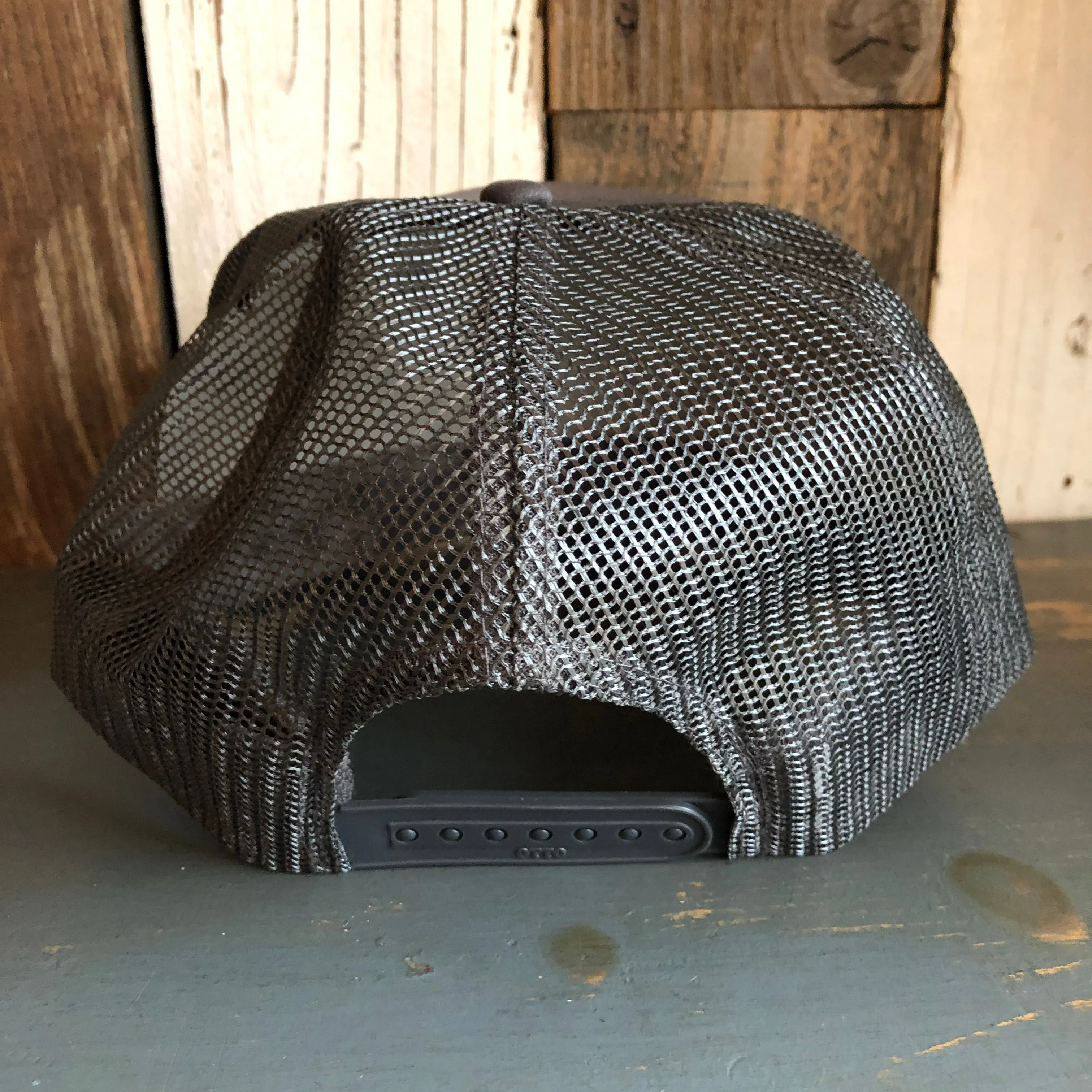 Hermosa Beach GOLF CARTS & YOGA PANTS High Crown Trucker Hat - Charcoal (Curved Brim)
