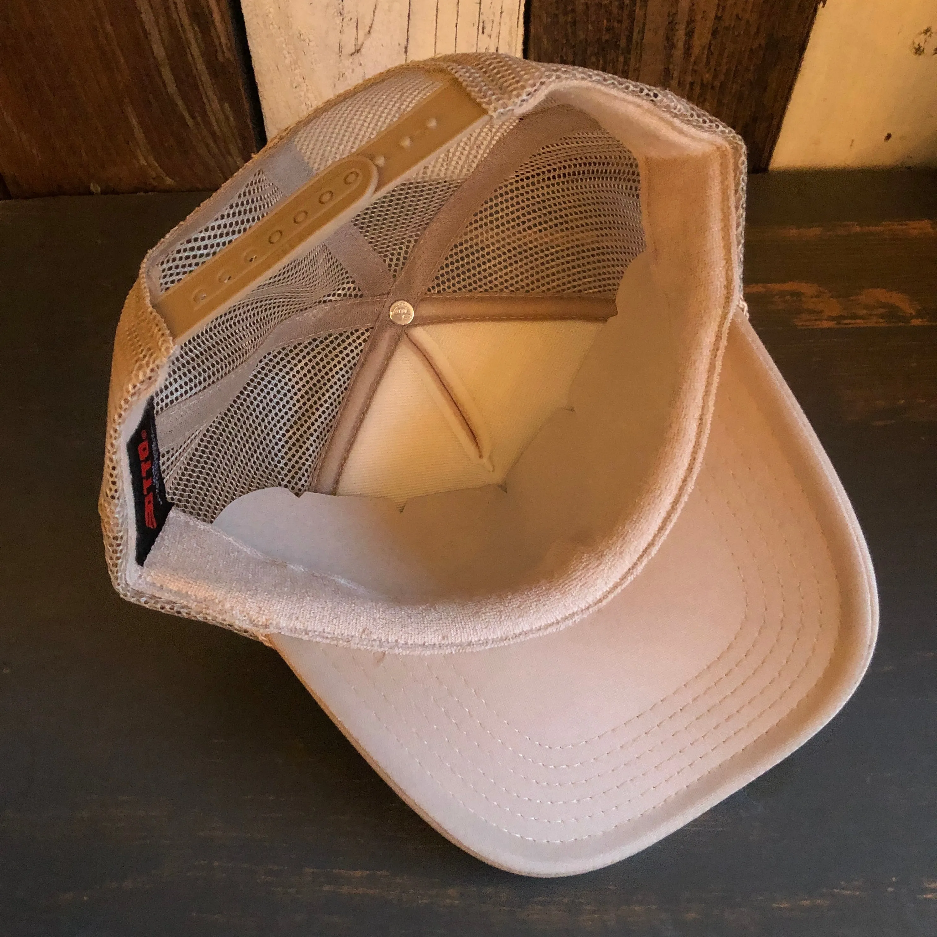 Hermosa Beach GOLF CARTS & YOGA PANTS High Crown Trucker Hat - Khaki