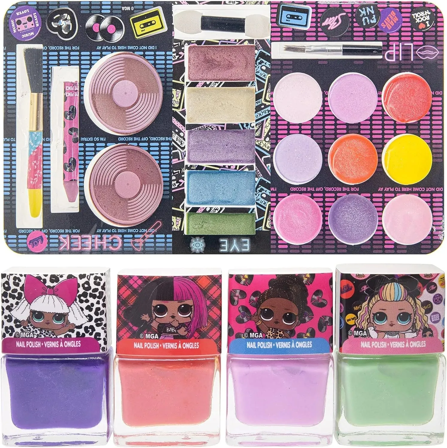 L.O.L. Surprise! Train Case Makeup Set Toys for Girls Washable Makeup for Kids Pretend Play Makeup