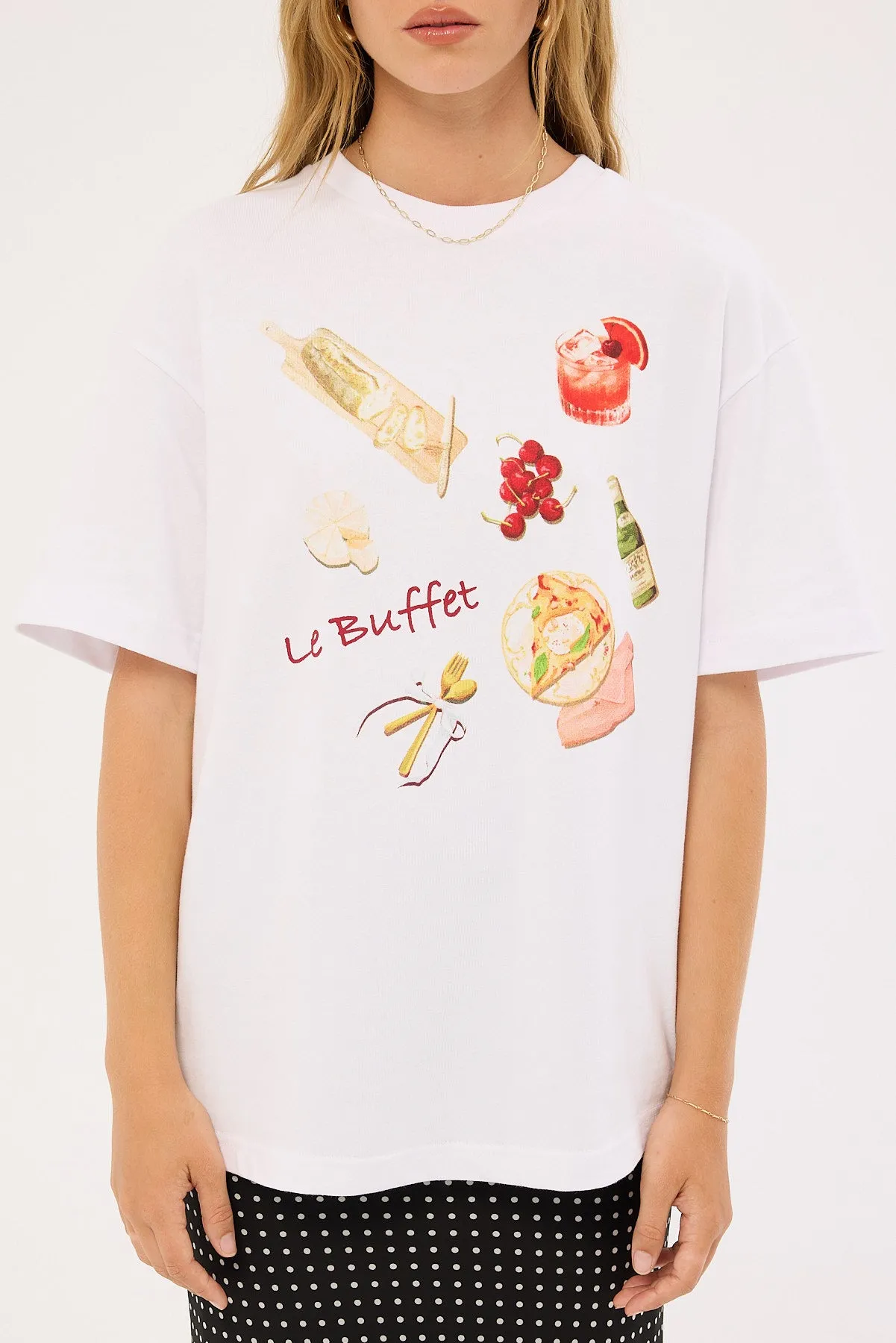 Luck & Trouble Le Buffet Oversized T-Shirt White