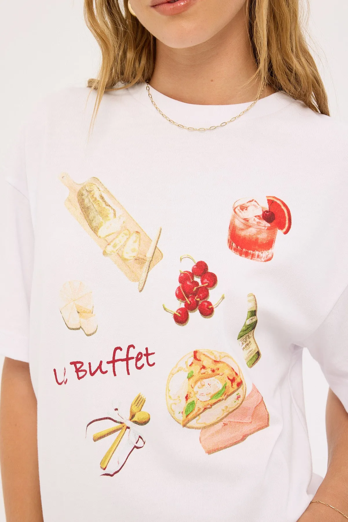 Luck & Trouble Le Buffet Oversized T-Shirt White