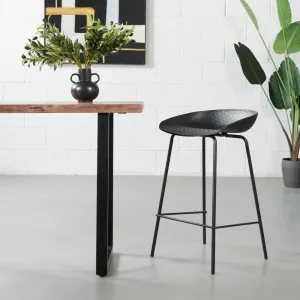 MARIO - Black Plastic Counter Stool