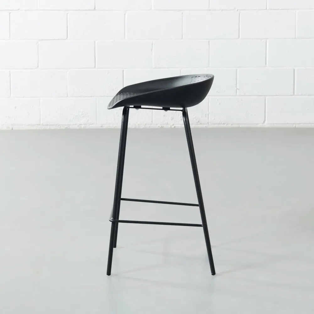 MARIO - Black Plastic Counter Stool