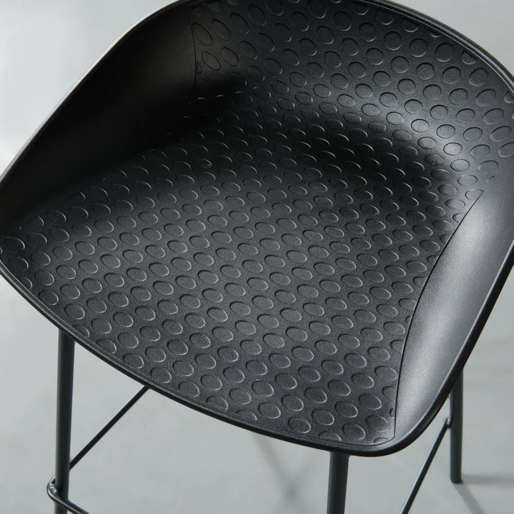 MARIO - Black Plastic Counter Stool
