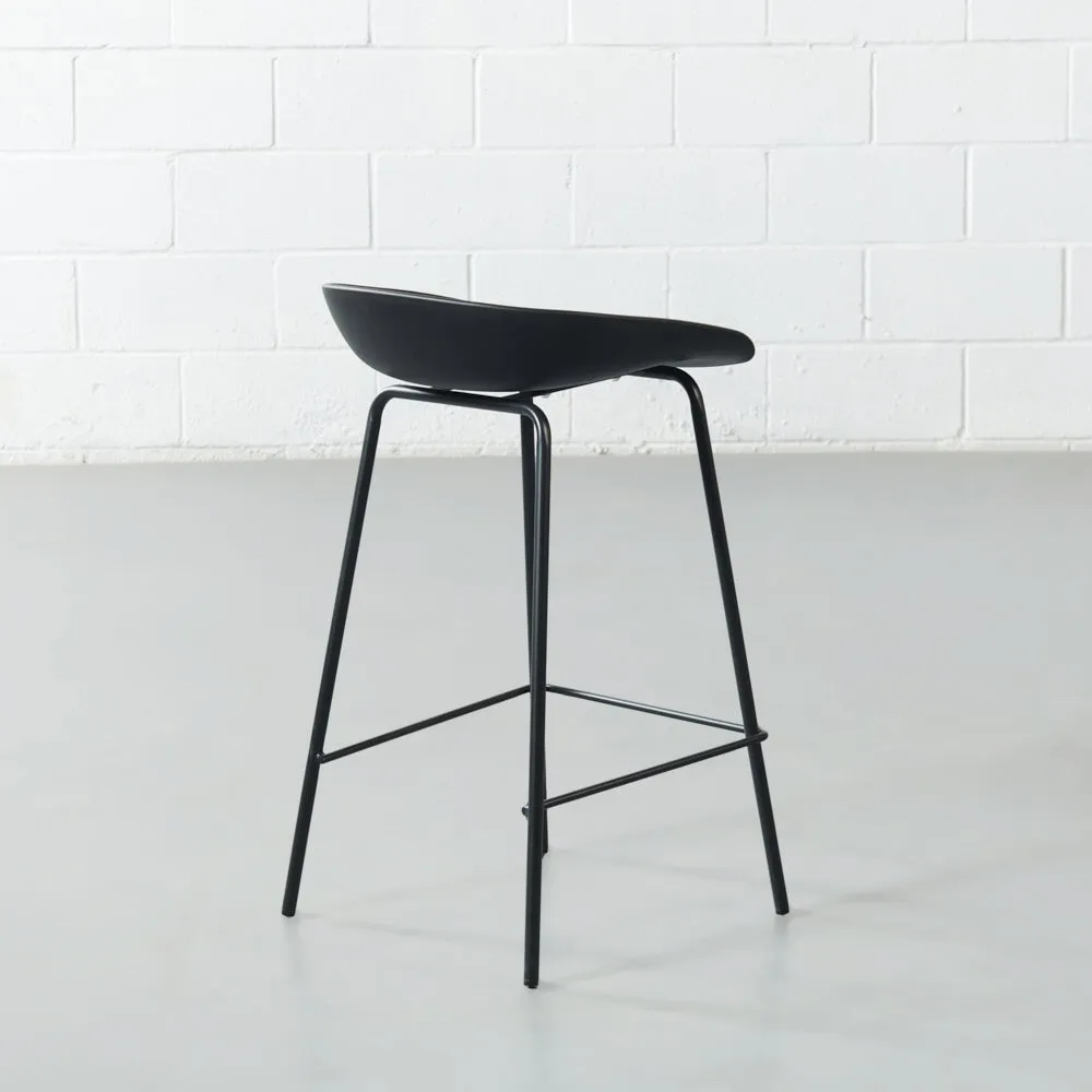 MARIO - Black Plastic Counter Stool
