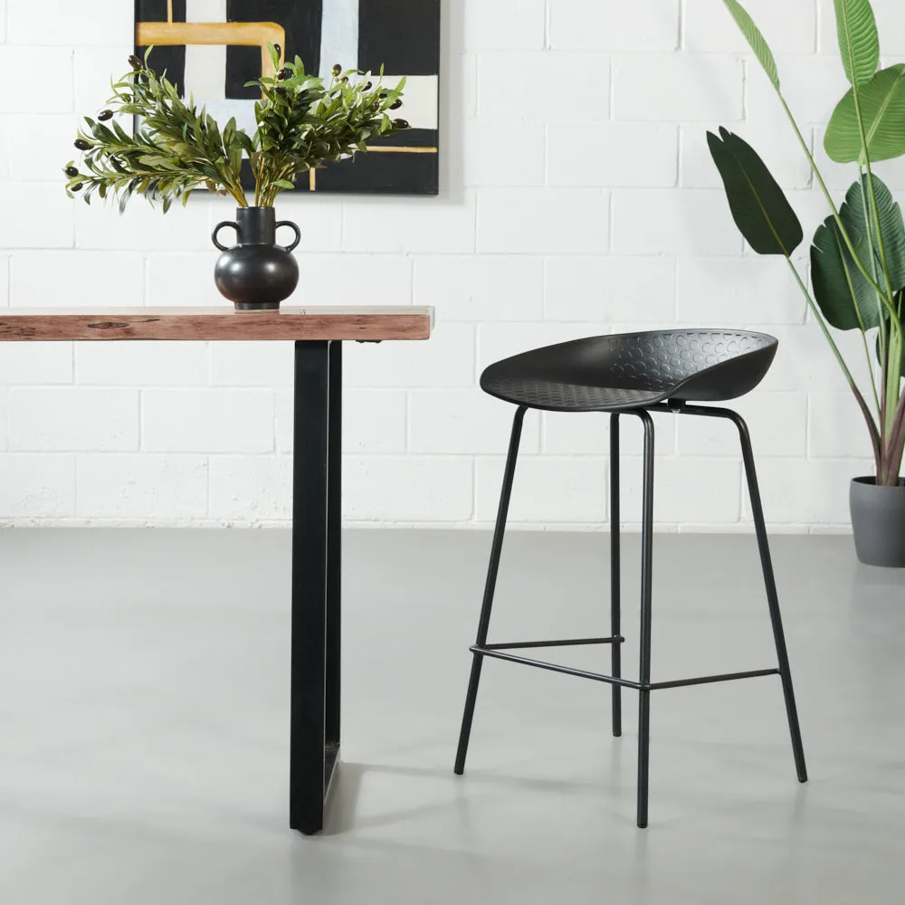 MARIO - Black Plastic Counter Stool