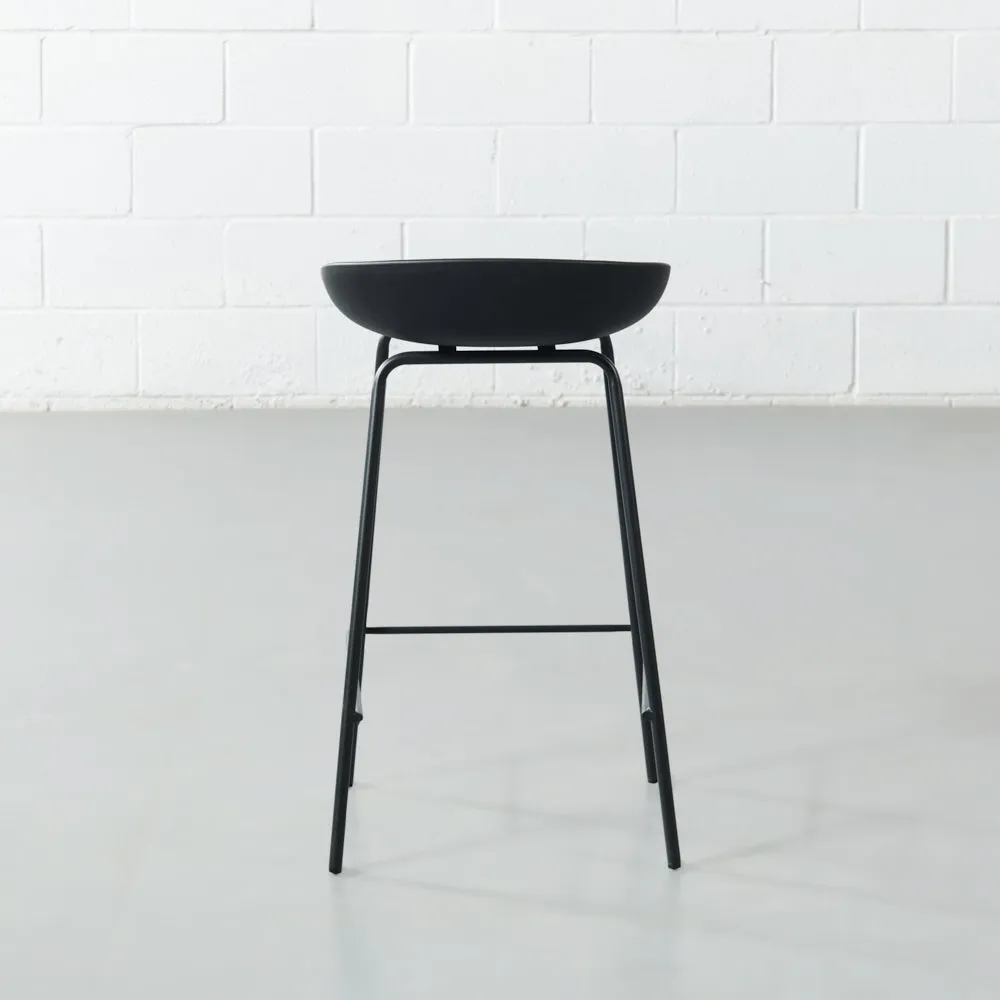 MARIO - Black Plastic Counter Stool