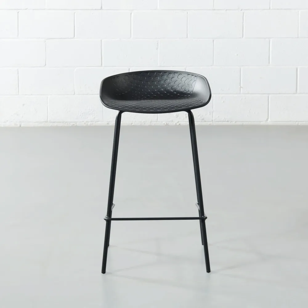 MARIO - Black Plastic Counter Stool