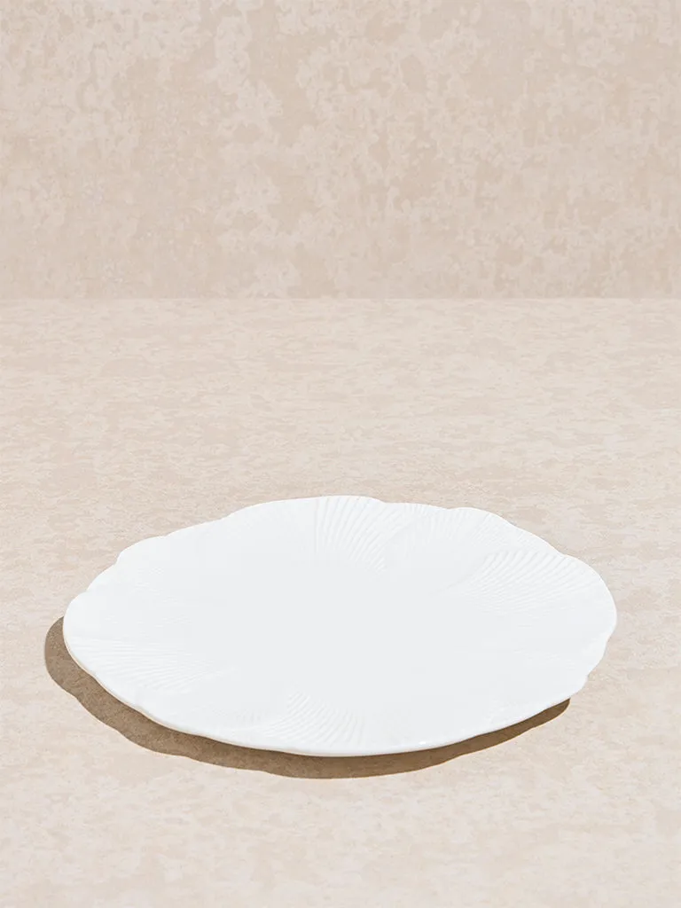 Westside Home White Petal Design Dinner Platter
